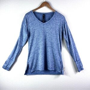 RBX Blue Relaxed Athletic Long Sleeve V Neck Top small